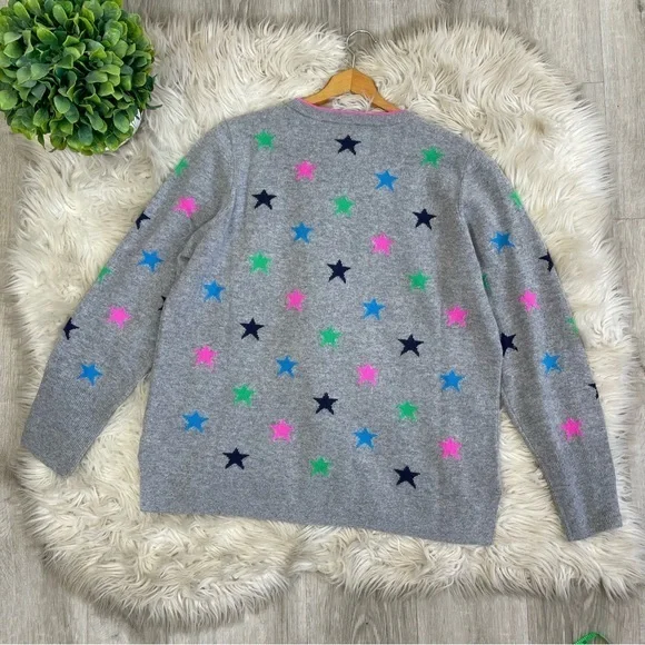 Halogen Cashmere Star Print Colorful Sweater - Picture 8 of 8
